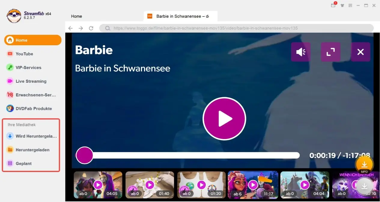 Warten Sie einfach, bis das Video vollständig heruntergeladen ist