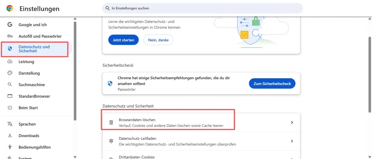 Fehler beim Laden von m3u8 : Cookies löschen