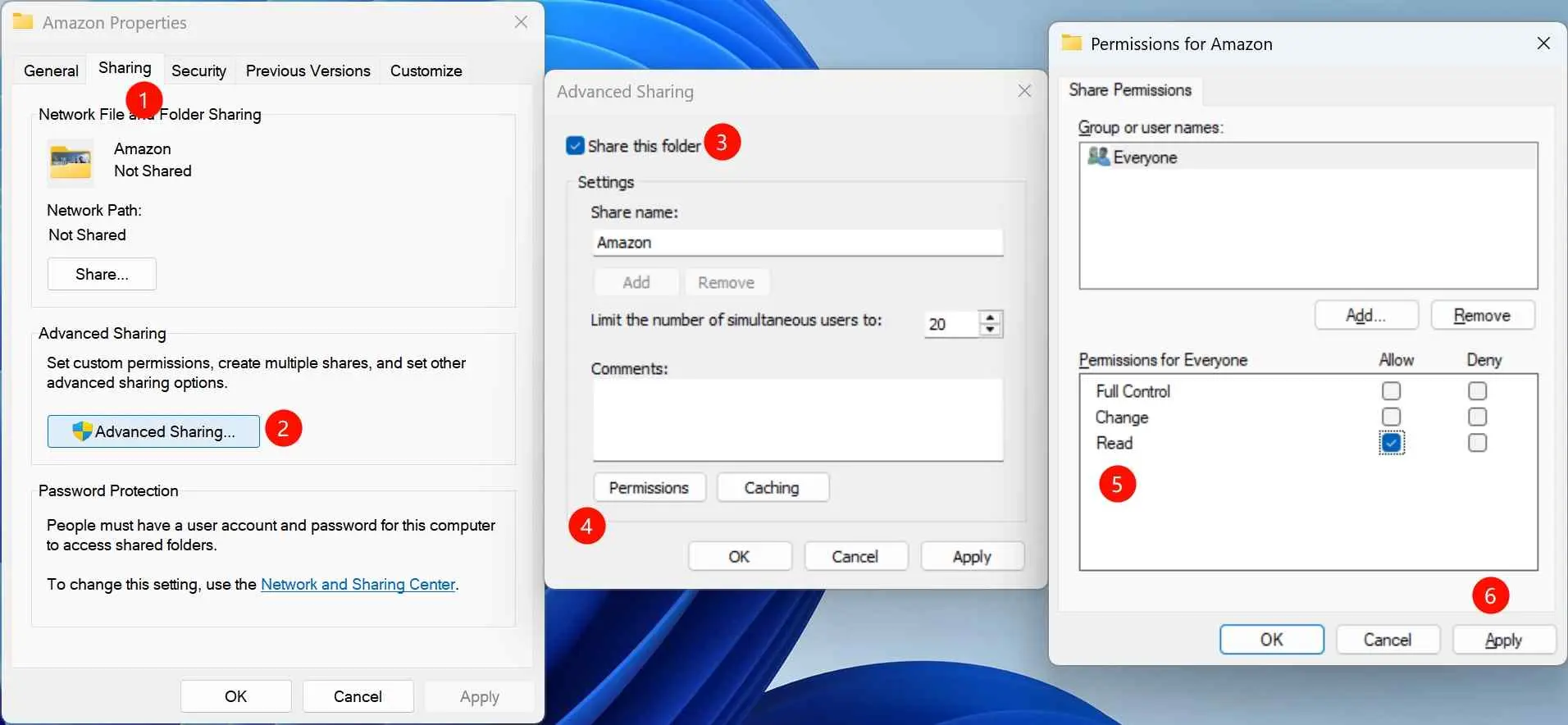 Windows secured SMB share configured for compatible Prime Video local-file TV playback