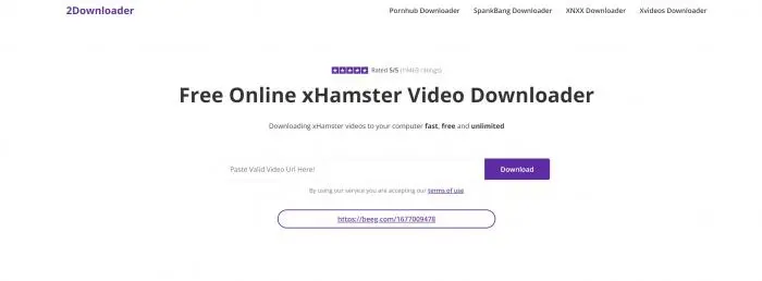 Lade xHamster-Videos mit 2Downloader herunter.