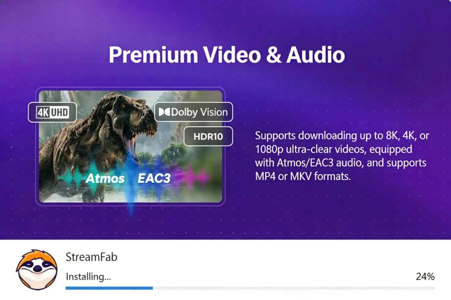 StreamFab 7 terminant l’installation et préparant le lancement
