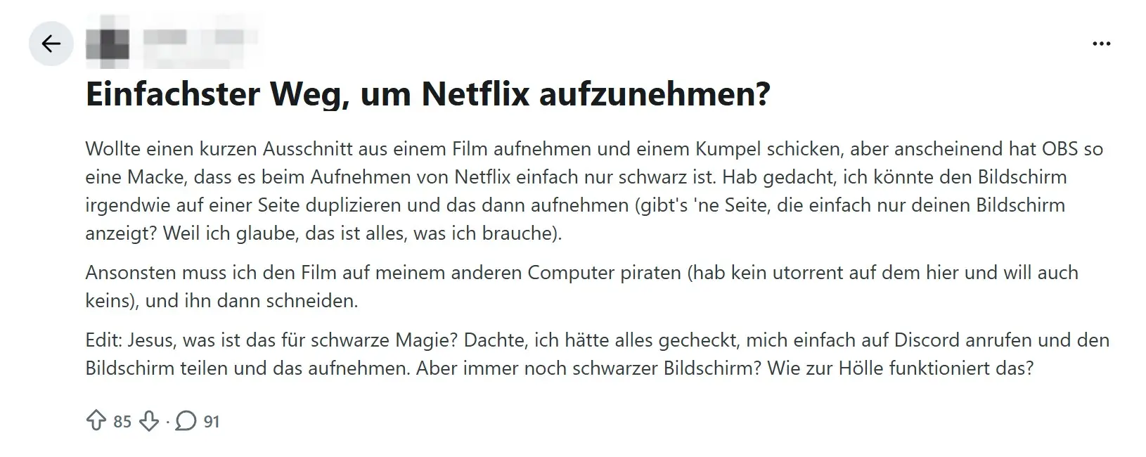 Diagramm: Netflix Widevine und HDCP verursachen den schwarzen Bildschirm bei OBS-Aufnahmen
