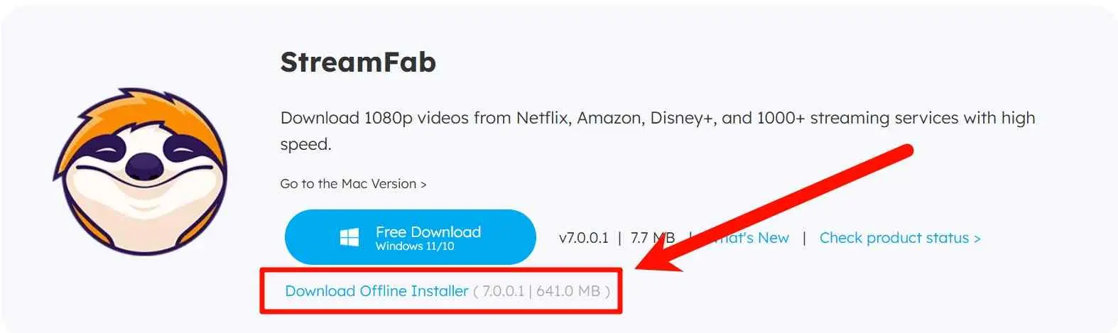 StreamFab 7 obtenant le paquet complet de l’installateur hors ligne