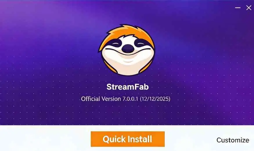 StreamFab 7 exécutant le programme d’installation sur PC