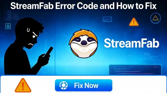StreamFab 錯誤代碼六層診斷架構與快速修復對照示意圖