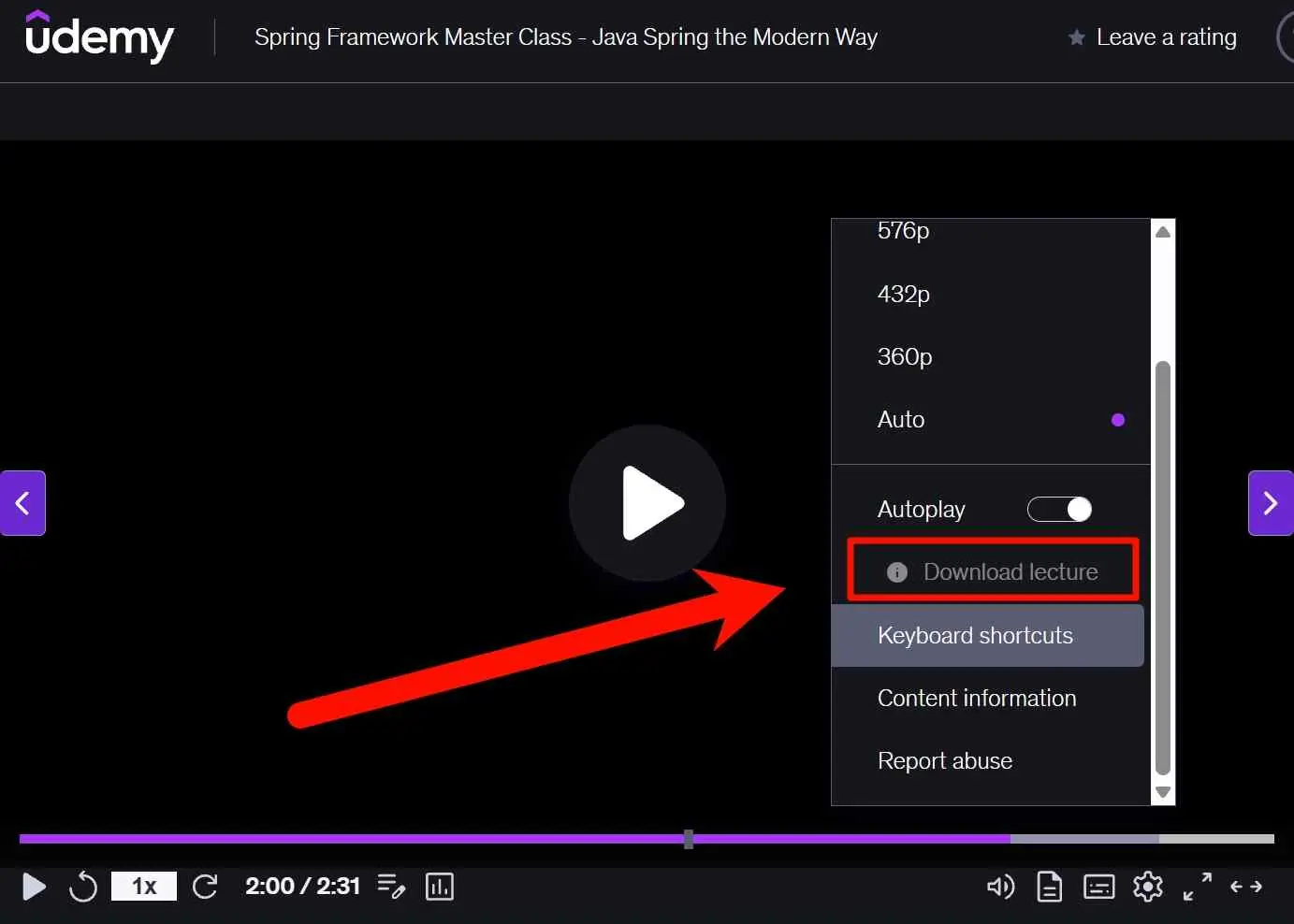udemy download limits on the content download access