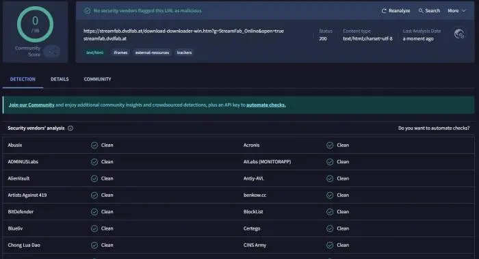 Sicherheitsüberprüfung für StreamFab Video Downloader