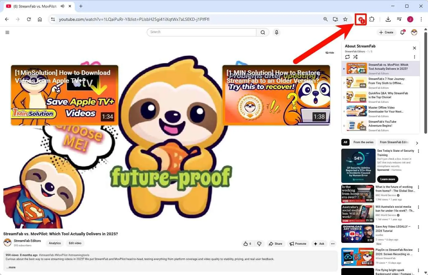 fetchv review: how to use the better fetchv alternative streamfab for browser step 2