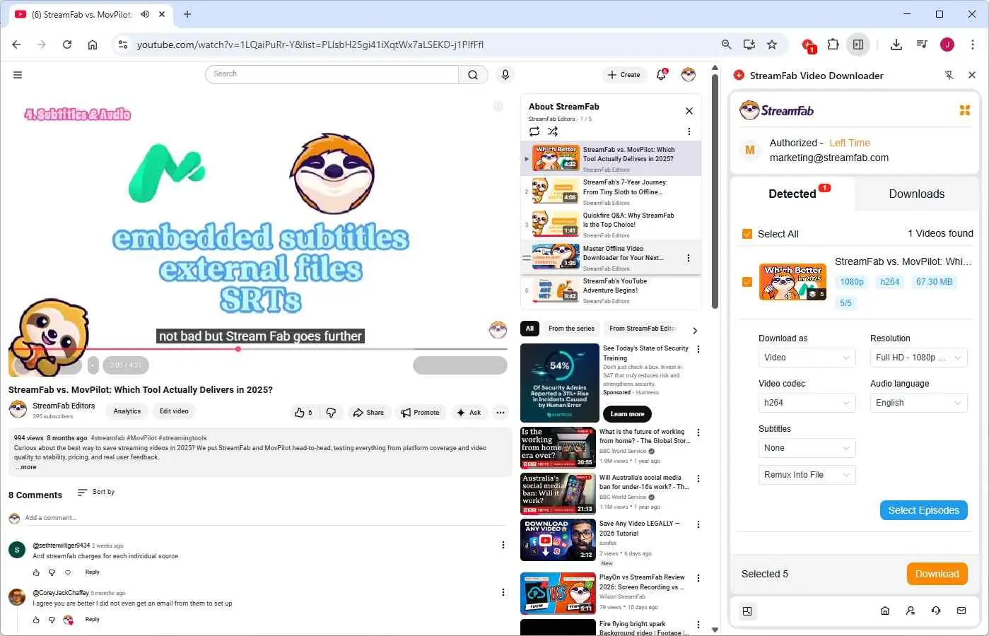 fetchv review: how to use the better fetchv alternative streamfab for browser step 3