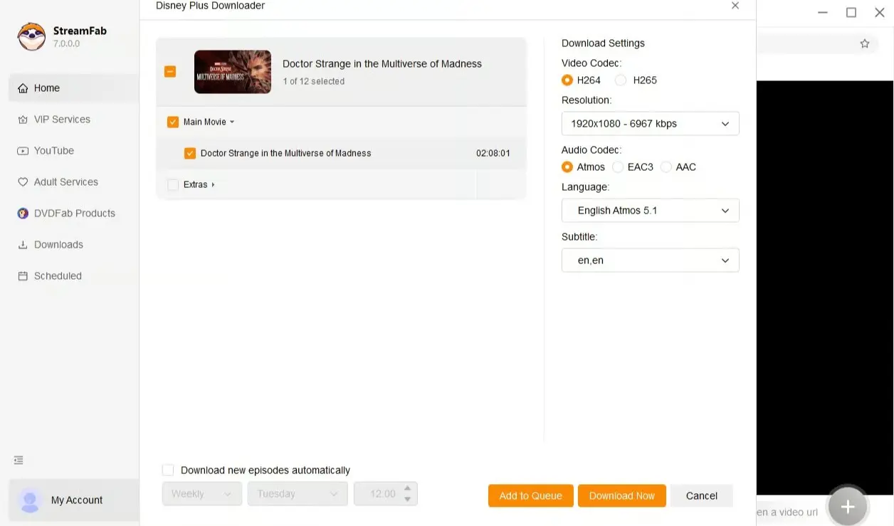 A guide to convert Disney+ to MP4 with StreamFab: step 3
