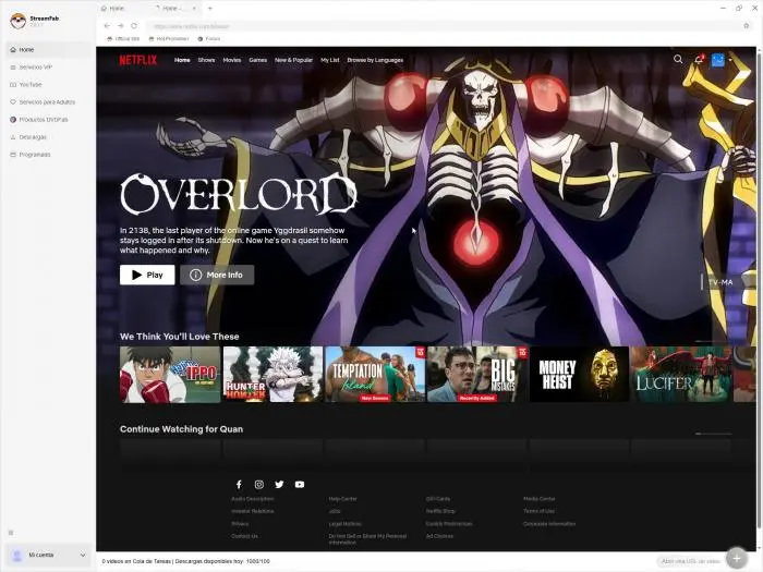 浏览器安全登录 Inicio de sesión en Netflix desde el navegador integrado