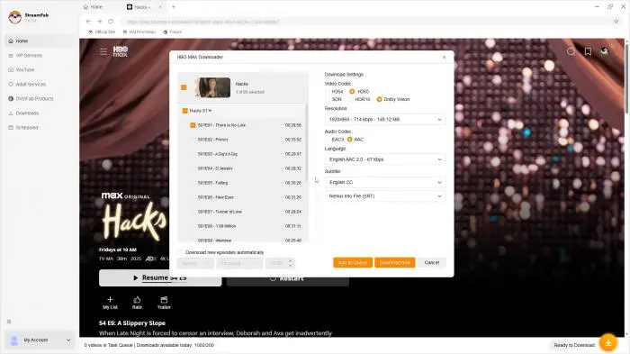 how to download hbo max shows via streamfab hbo max downloader step 3