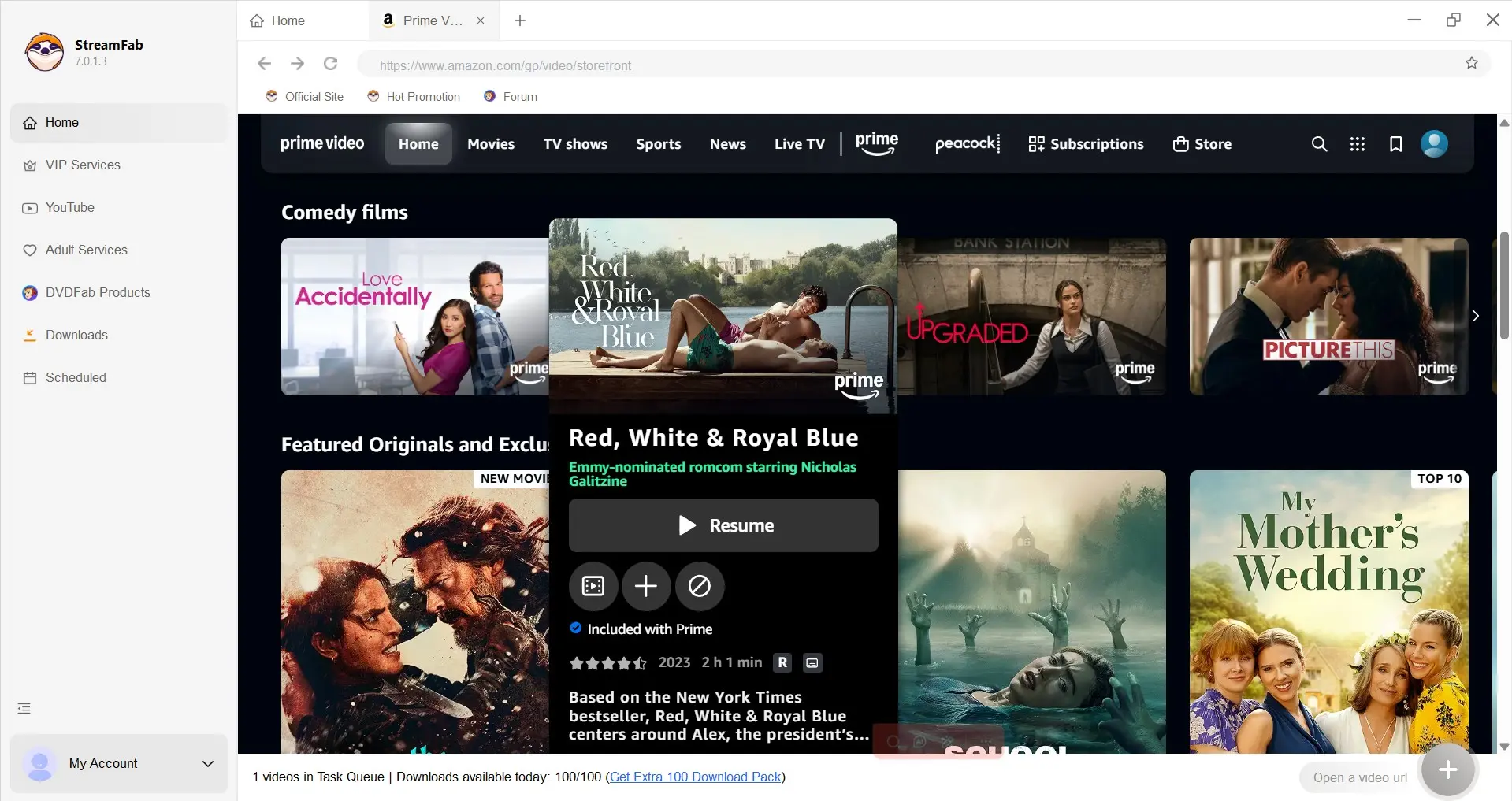 Integrierter Browser im StreamFab Downloader für den direkten Amazon Prime Video Download