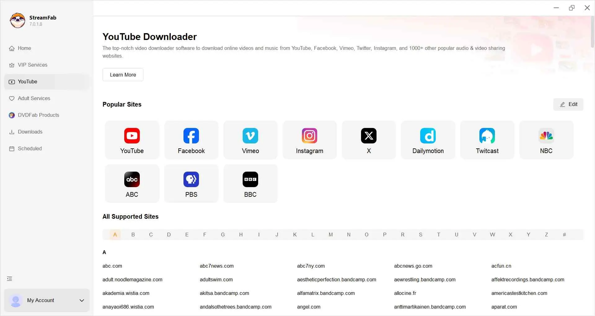 Schritt 1: YouTube Videos mit StreamFab herunterladen