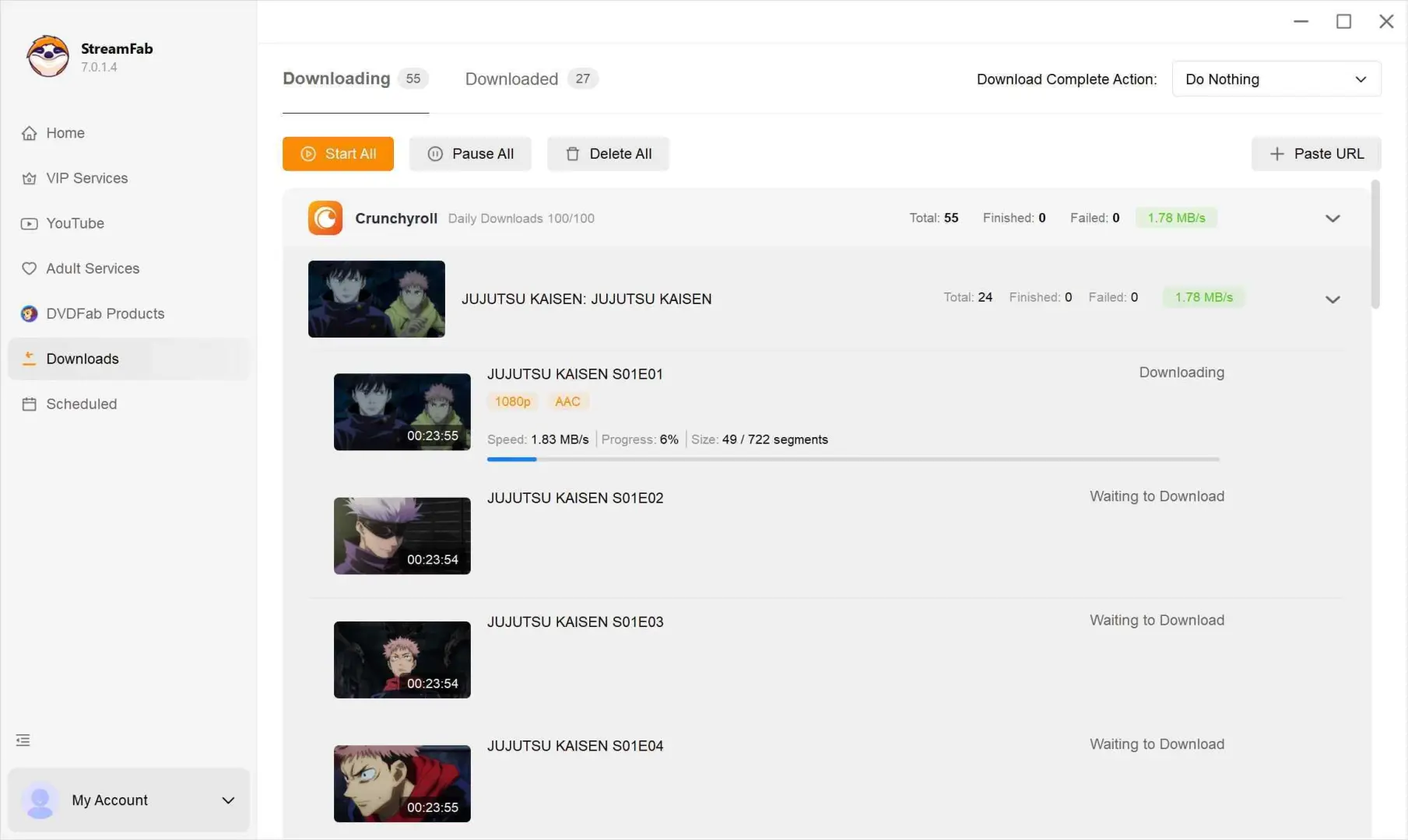 Mit dem StreamFab Crunchyroll Downloader Crunchyroll-Anime herunterladen Schritt 3