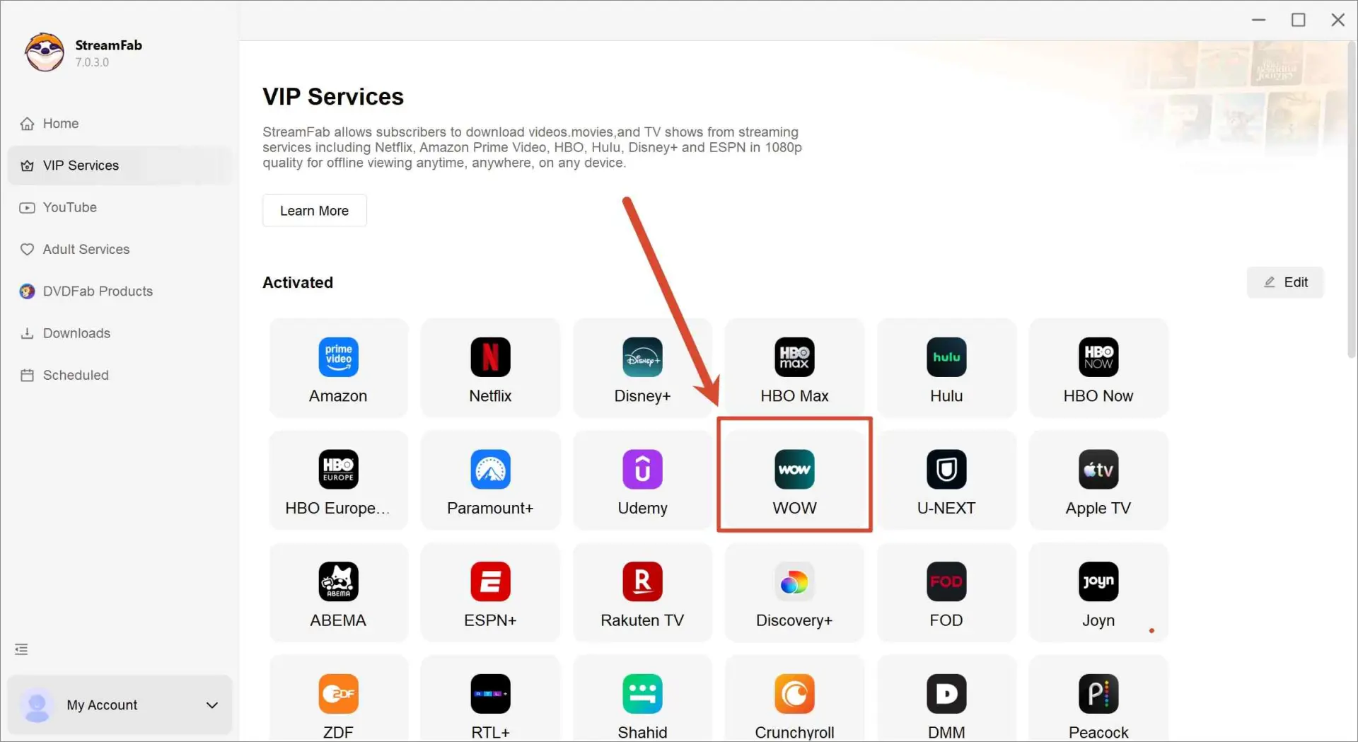 Wie man mit dem StreamFab WOW Downloader WOW-Videos herunterlädt: Schritt 1