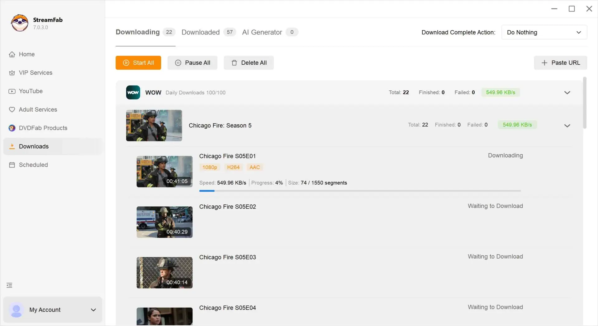 Wie man mit dem StreamFab WOW Downloader WOW-Videos herunterlädt: Schritt 4