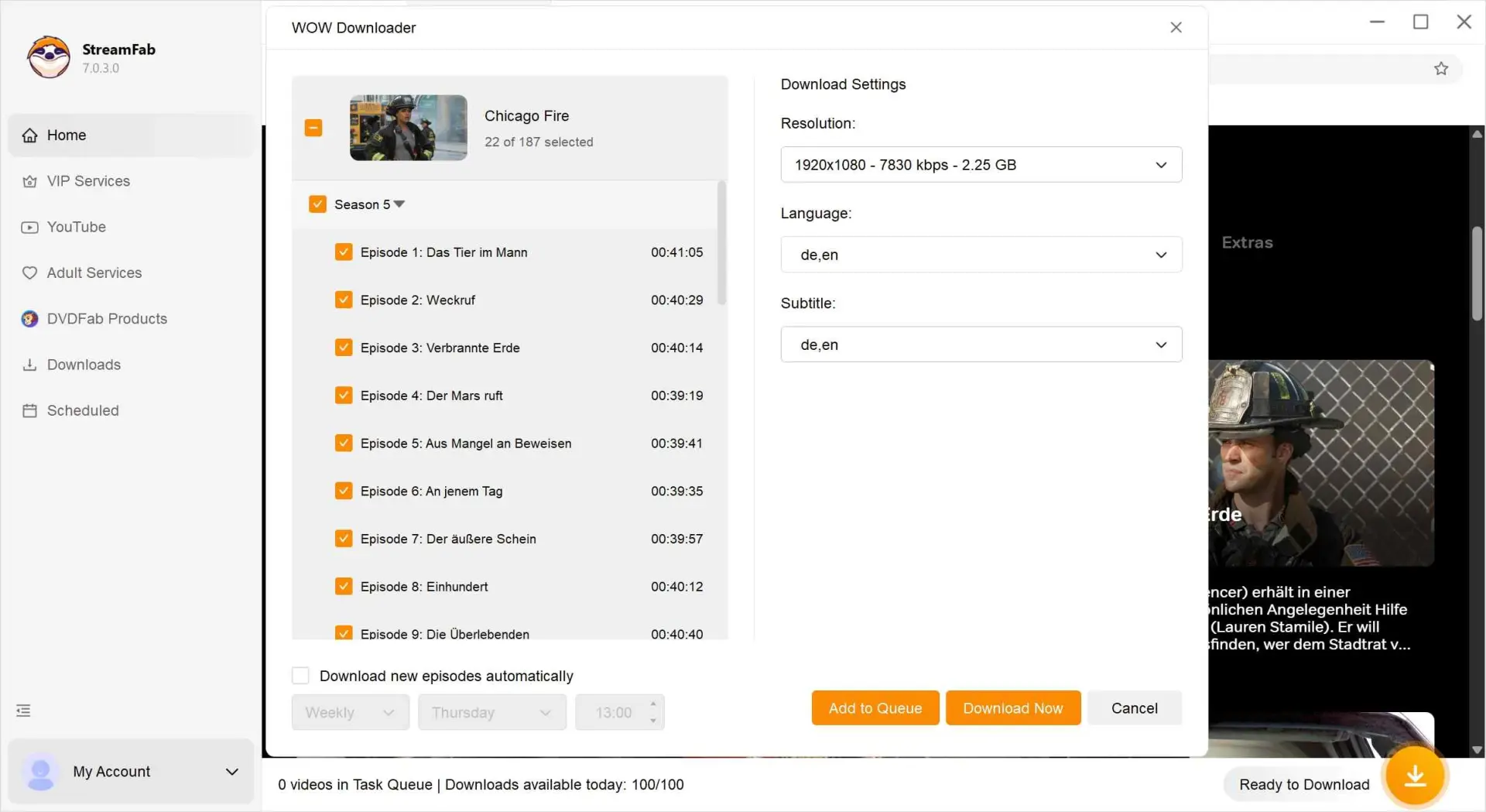 Wie man mit dem StreamFab WOW Downloader WOW-Videos herunterlädt: Schritt 3