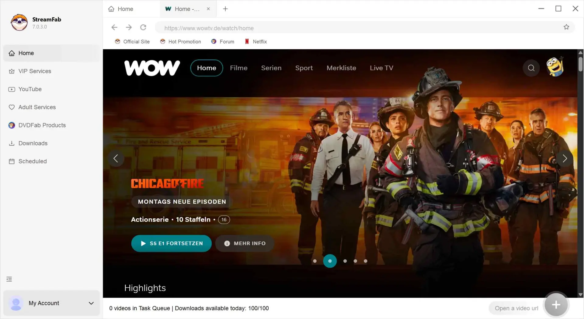 Wie man mit dem StreamFab WOW Downloader WOW-Videos herunterlädt: Schritt 2