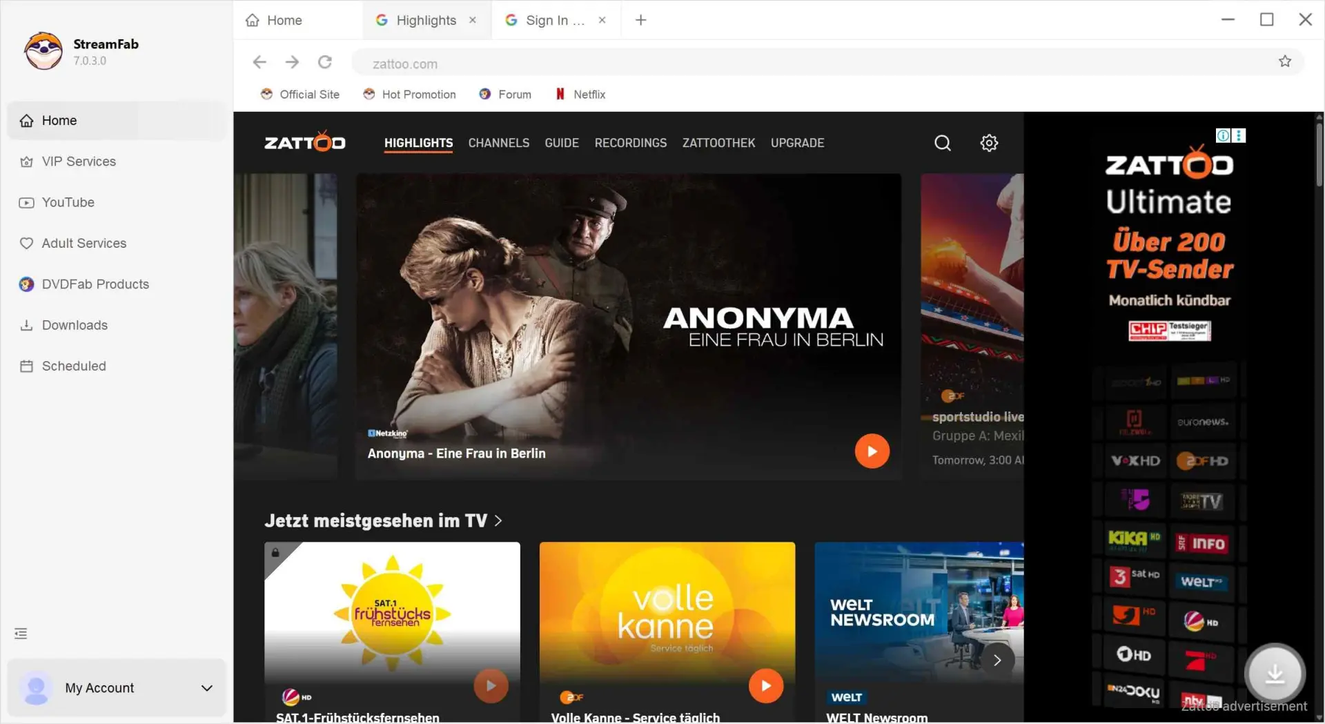 zattoo ohne werbung