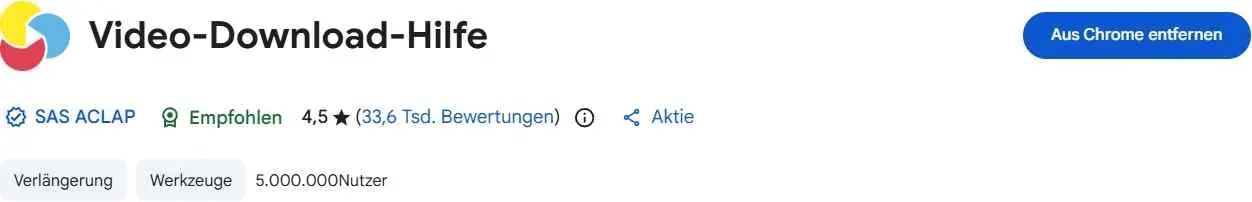 Browser-Erweiterungen wie Video Download Helper