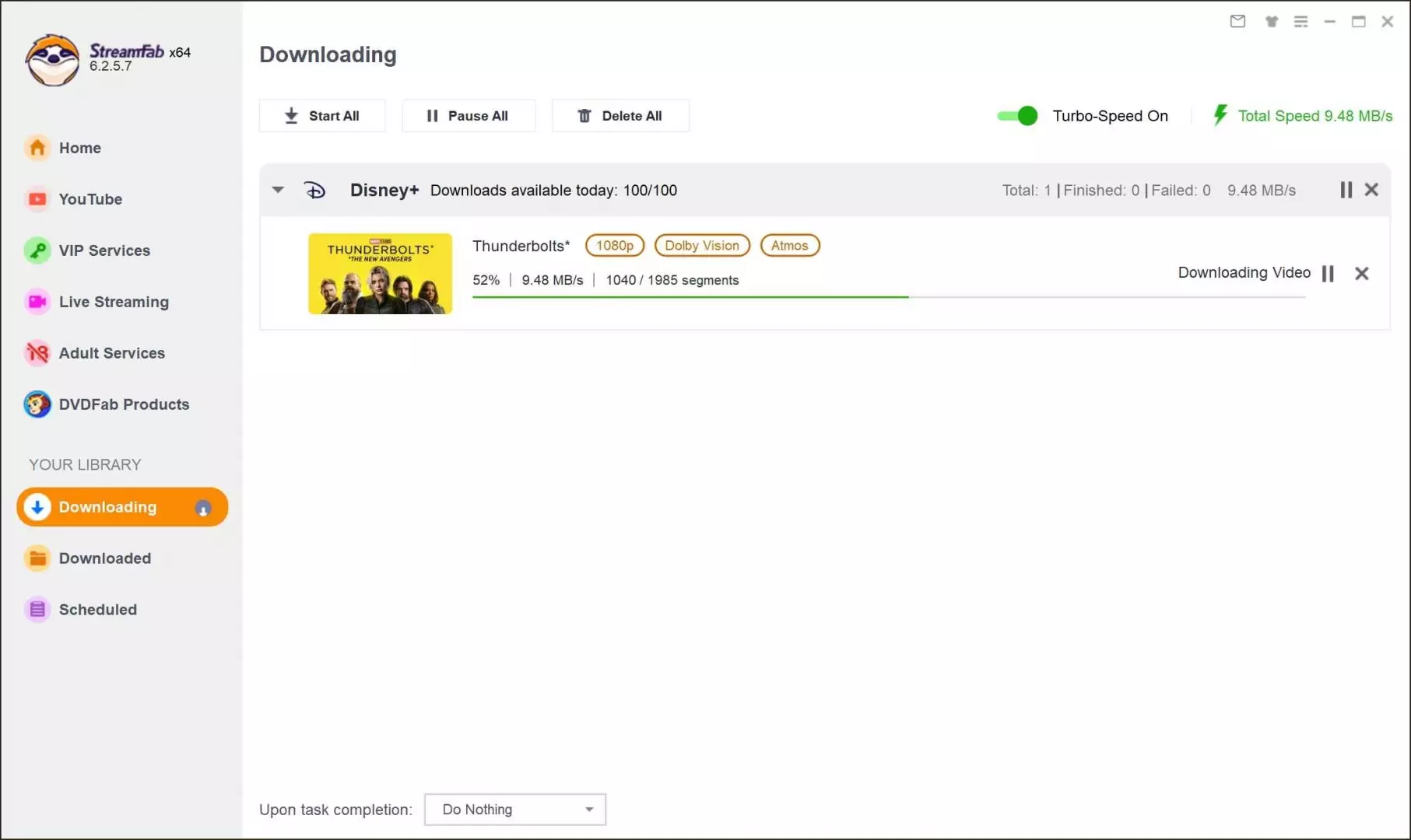 StreamFab: interfaz principal con módulos de descarga por plataforma de streaming
