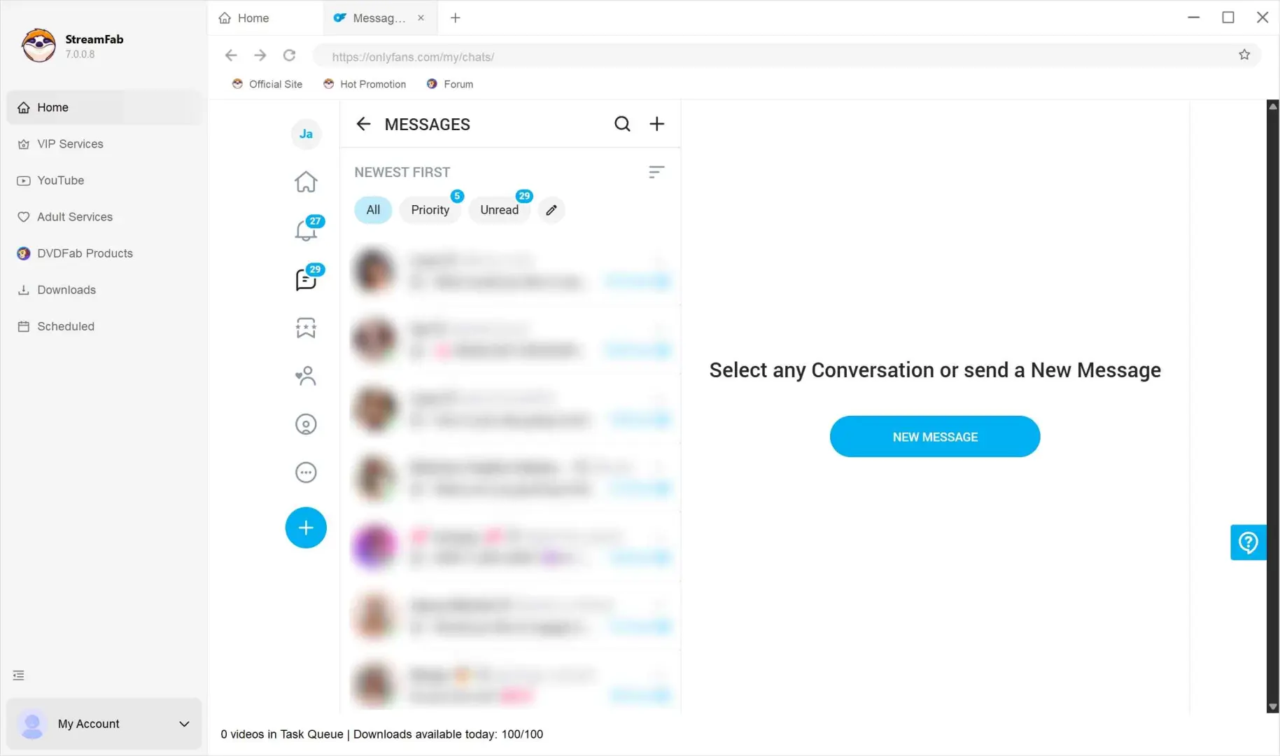 A guide to download OnlyFans message videos with StreamFab: step 2