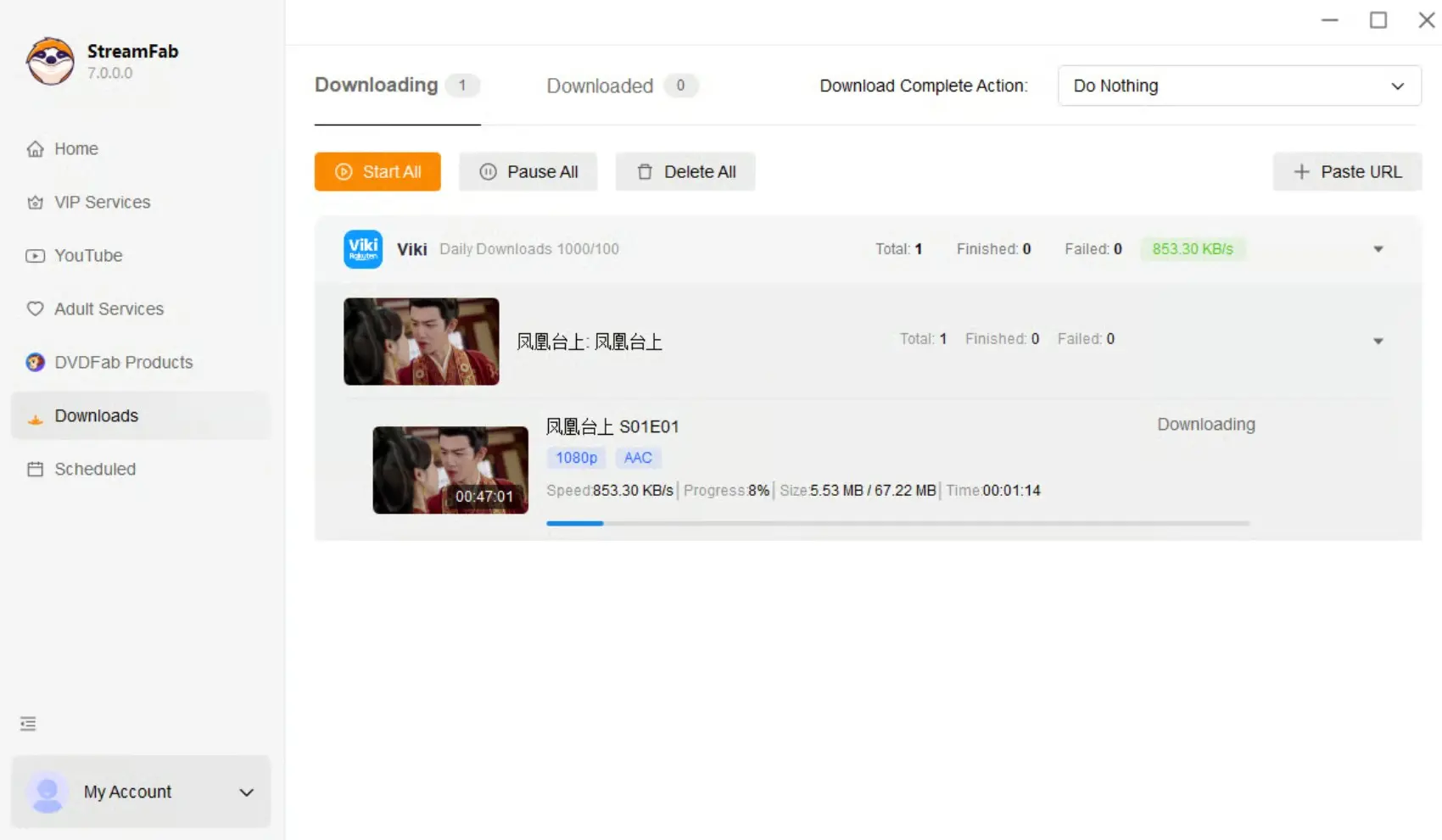 How to download videos from Viki with StreamFab: step 3
