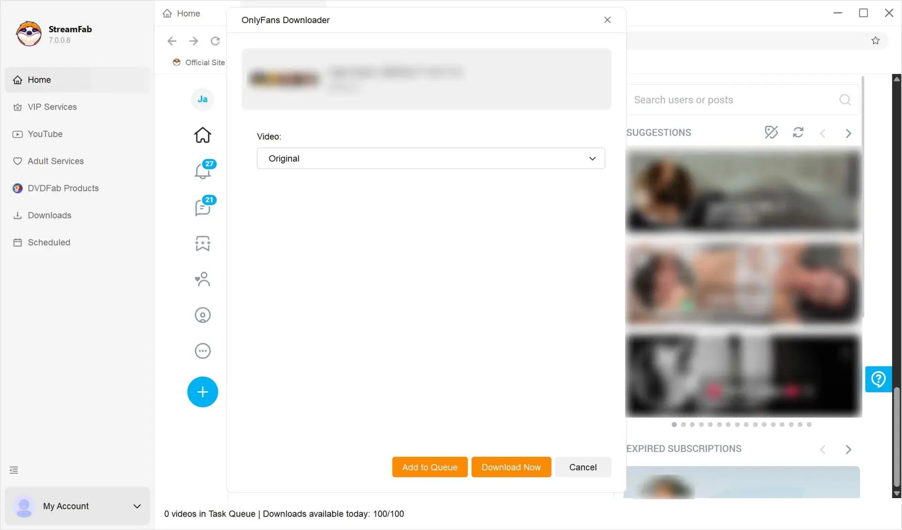 A guide to scrape OnlyFans videos with StreamFab: step 3