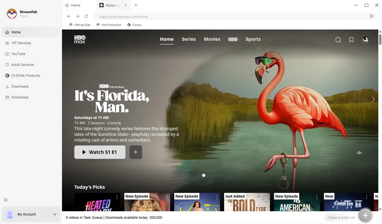 A guide to use StreamFab Max Downloader to download movies on Max: step 2