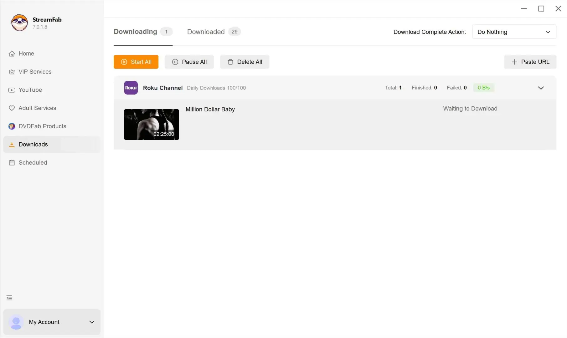 Step-by-step guide to download Roku Channel titles with StreamFab: Step 4