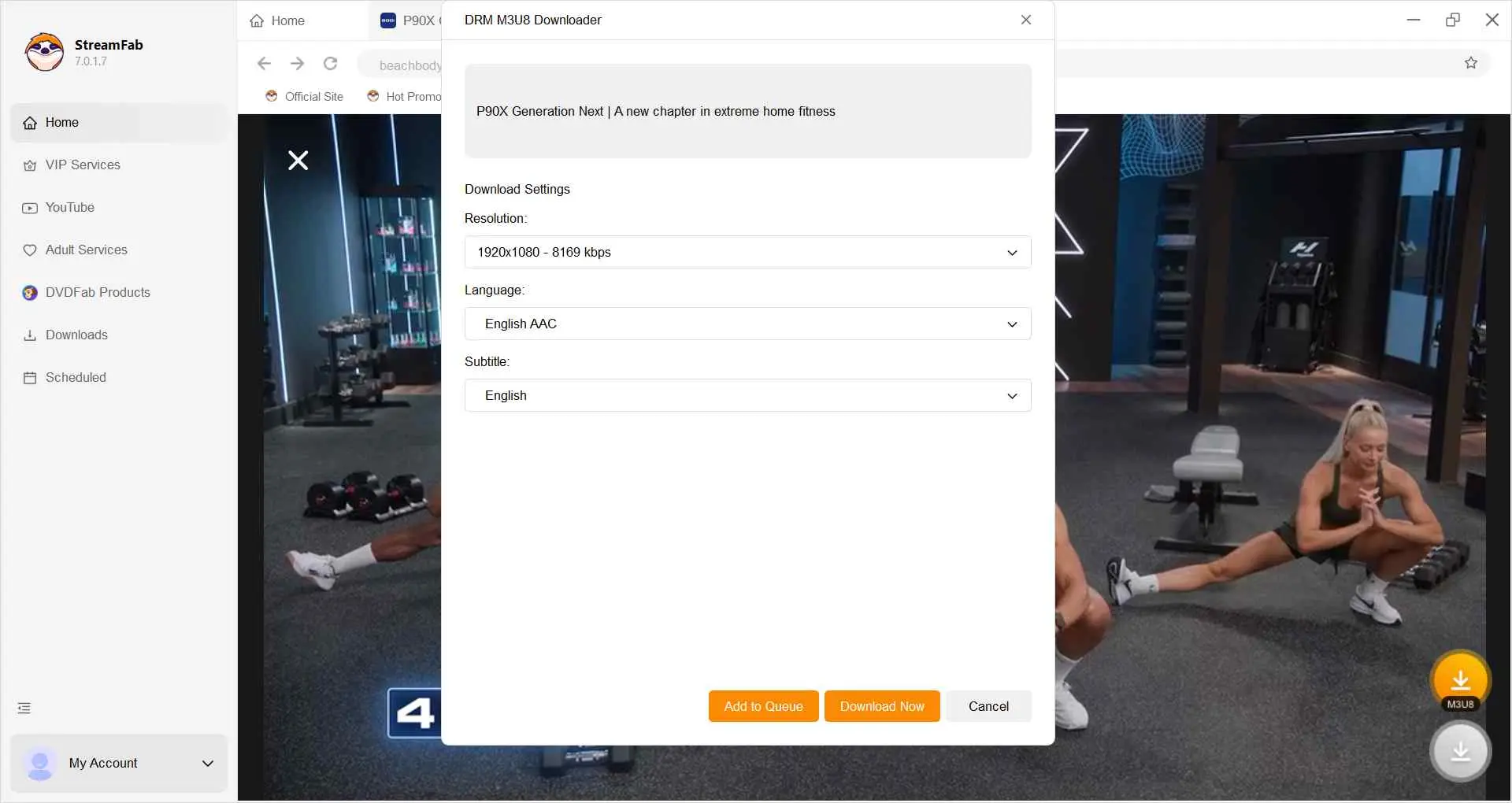 how to use streamfab drm m3u8 downloader — step 3: select format and download