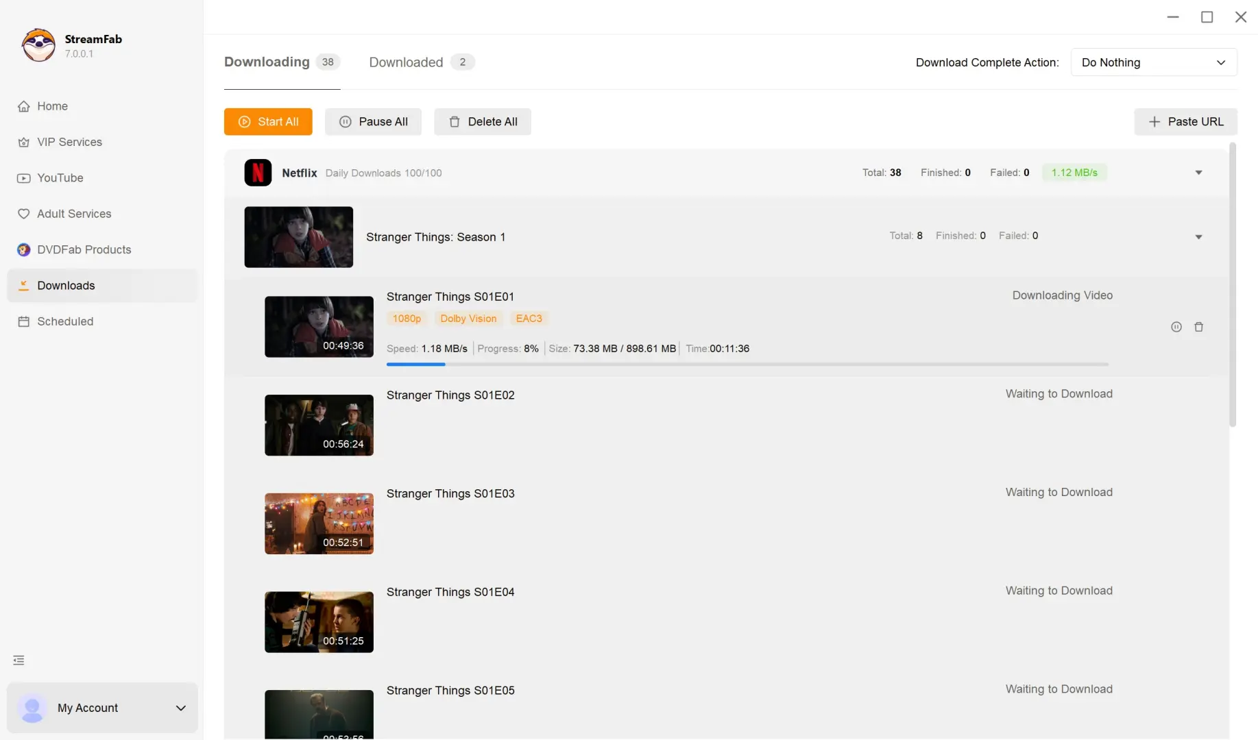 Download or queue videos in StreamFab