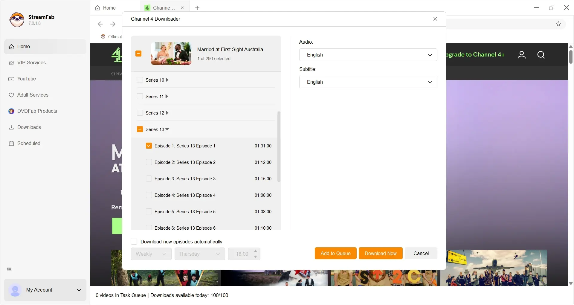 How to download Channel 4 video on laptop with StreamFab: step 4