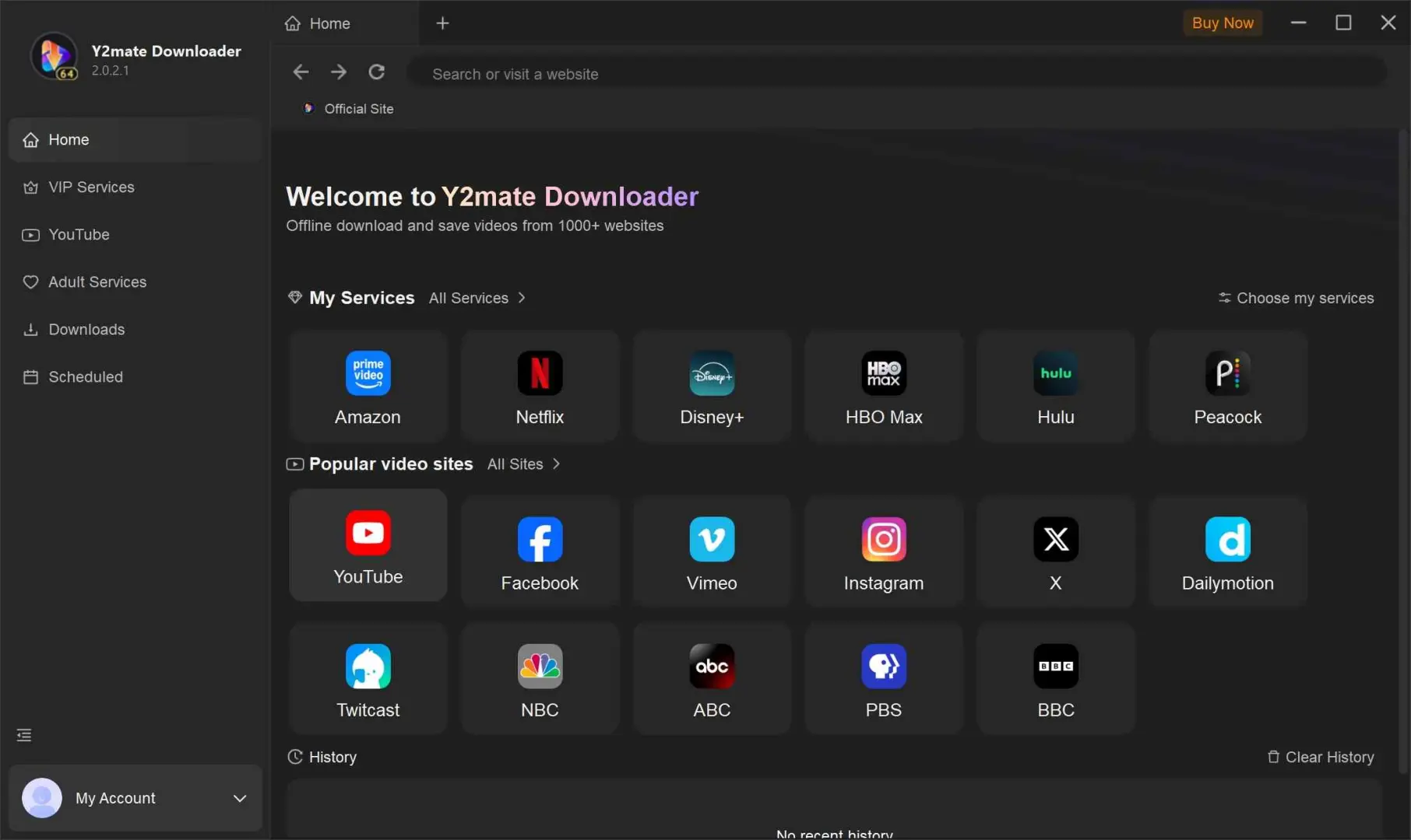 Y2Mate interface illustrating an unverified streaming workflow