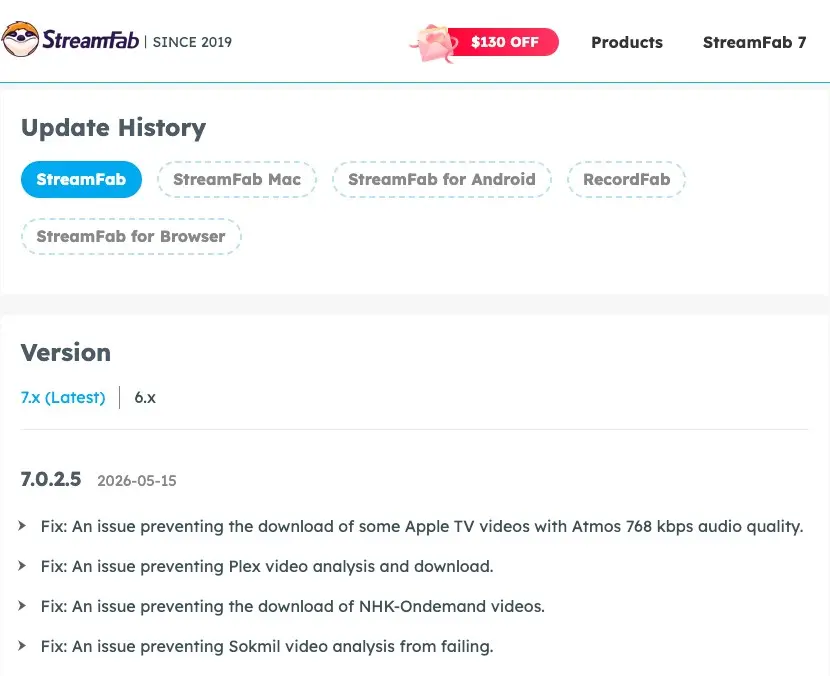 StreamFab updates adding support
