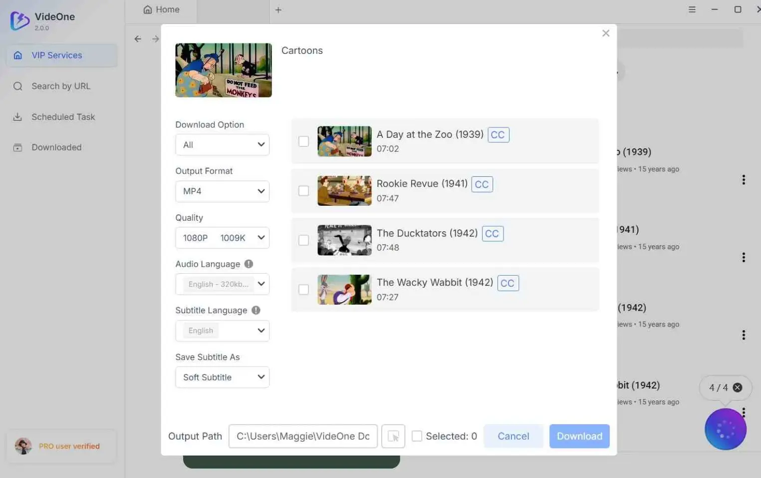 TuneFab Netflix Downloader quality and subtitle selection panel
