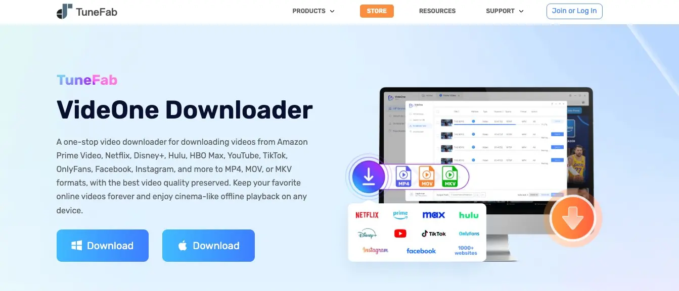 TuneFab VideOne desktop downloader for selecting a streaming title