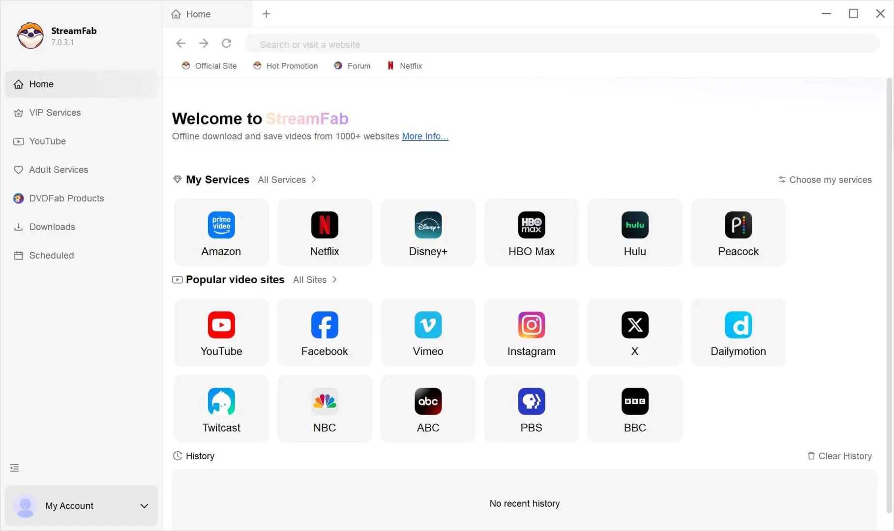 StreamFab setup screen for BODi workout downloads