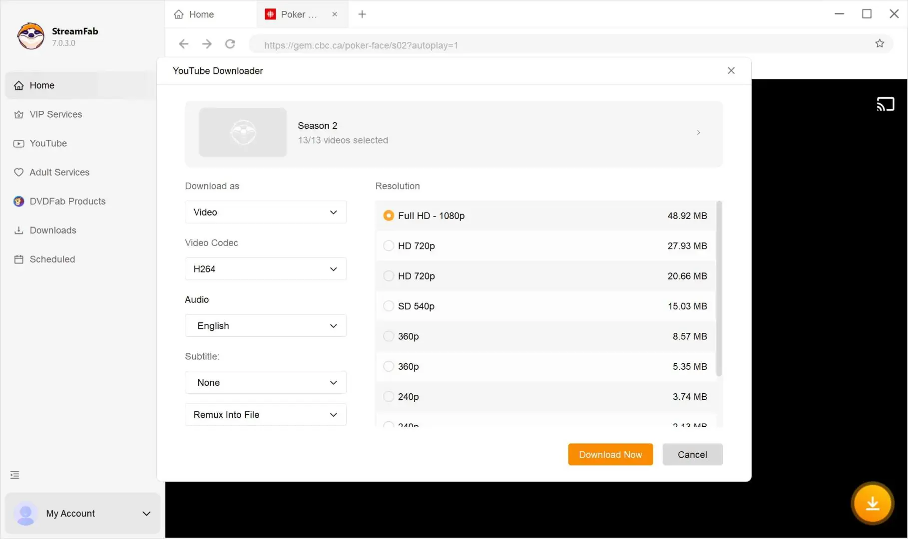 Fehler beim Laden von m3u8 durch Herunterladen mit dem Streamfab DRM m3u8 Downloader Schritt 3