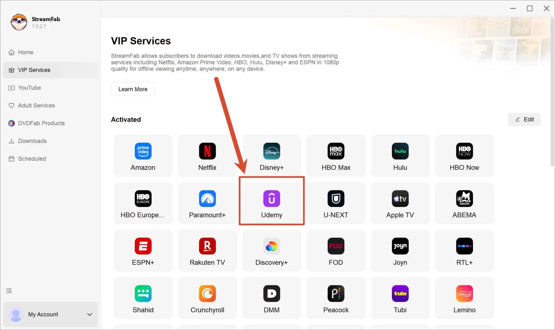 how to download udemy videos with streamfab video downloader step 1