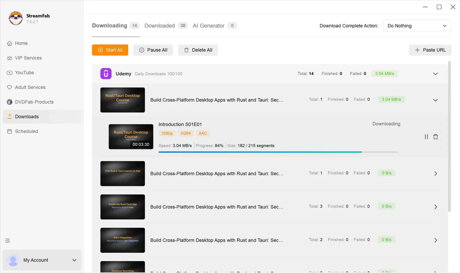 how to download udemy videos with streamfab video downloader step 3