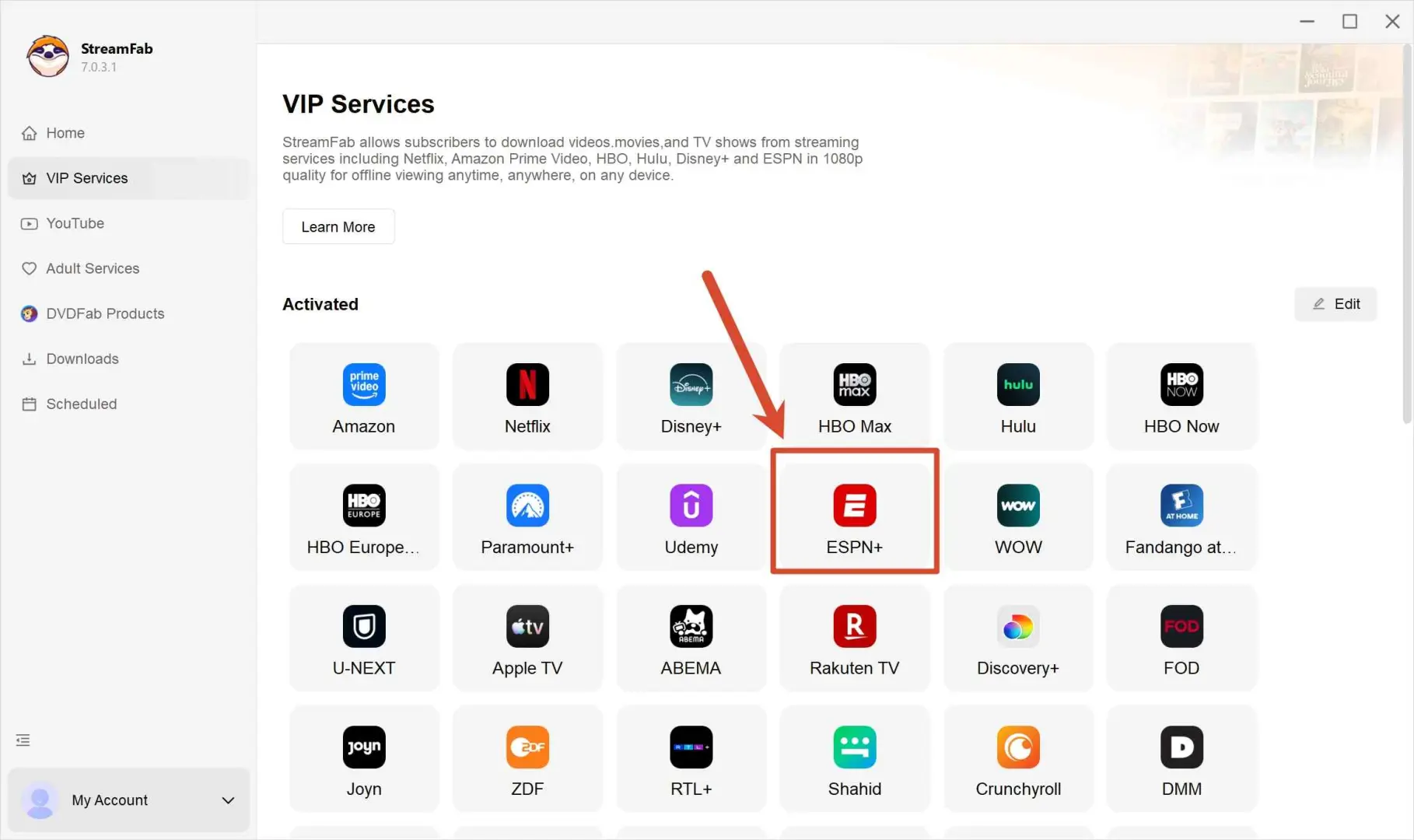 espn on directv: how to save espn videos offline with streamfab espn plus downloader step 2