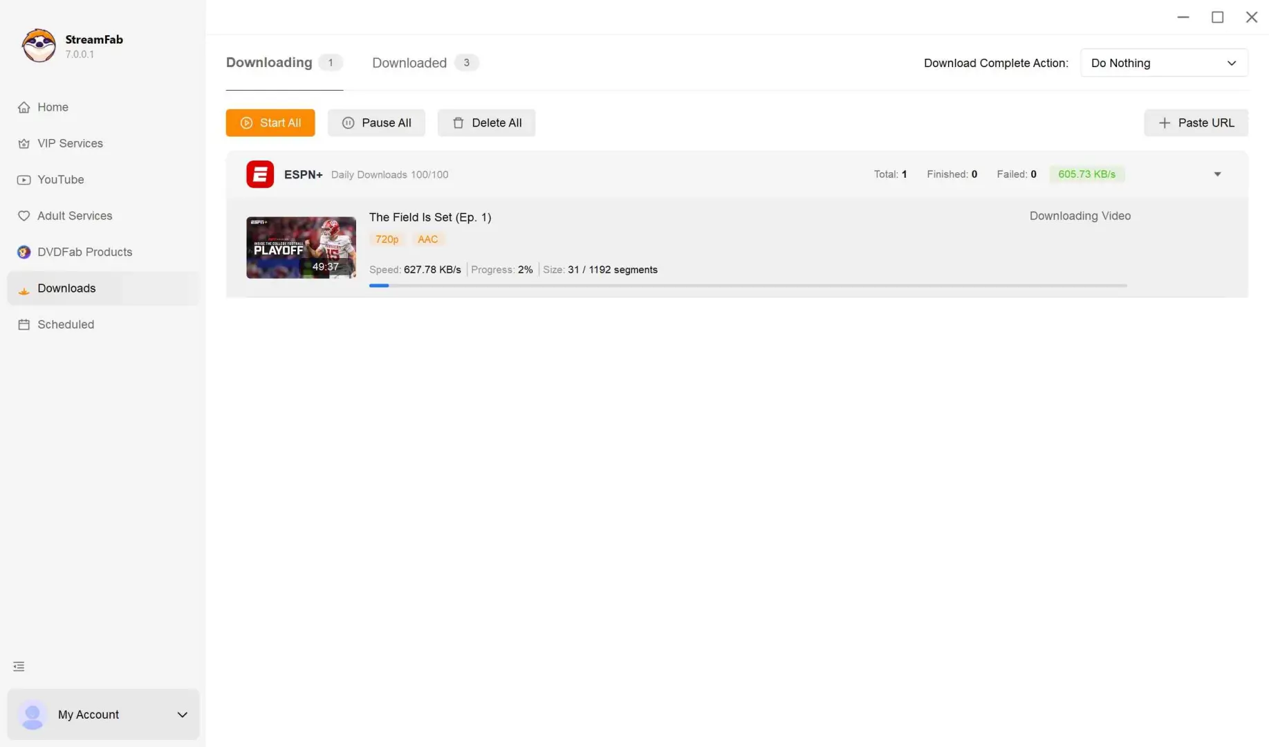 espn on directv: how to save espn videos offline with streamfab espn plus downloader step 5