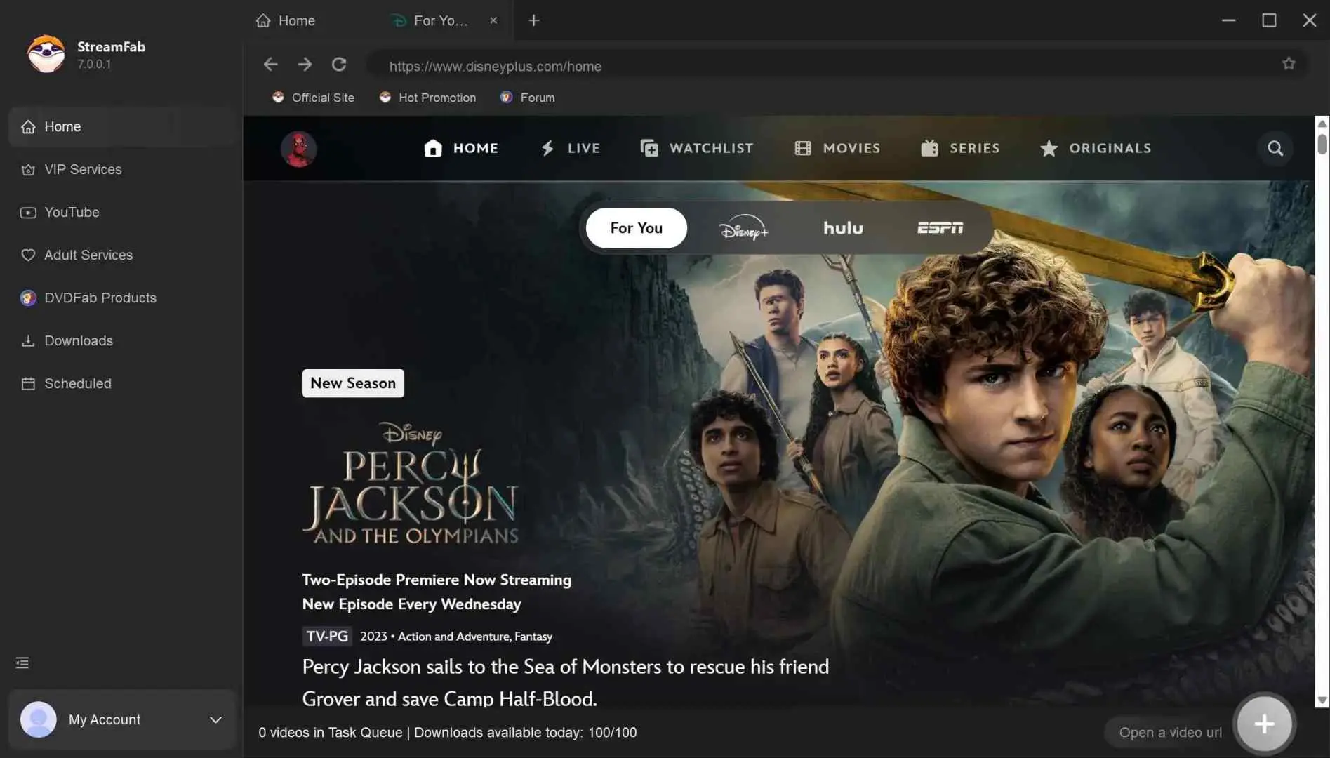 2. StreamFab: select the VIP service tab on the left