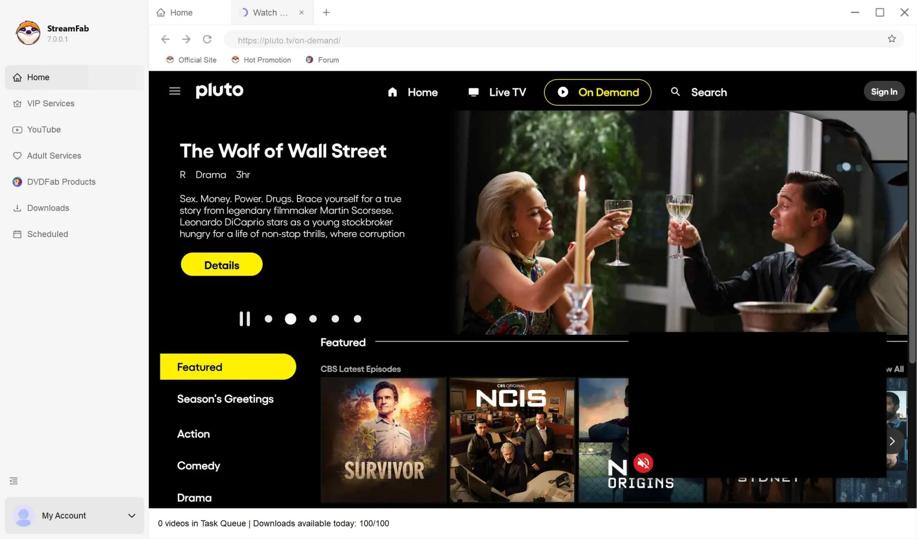 how to download Pluto TV videos via StreamFab