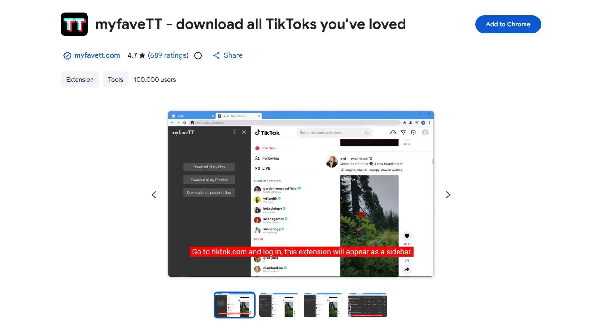 download tiktok videos with myfavett chrome extension