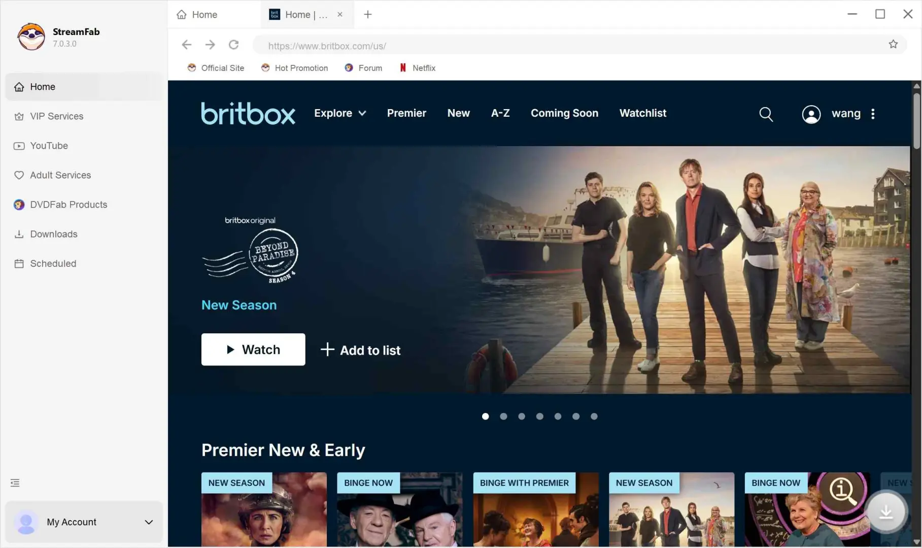 Step-by-step guide to download Britbox shows with StreamFab: step 1
