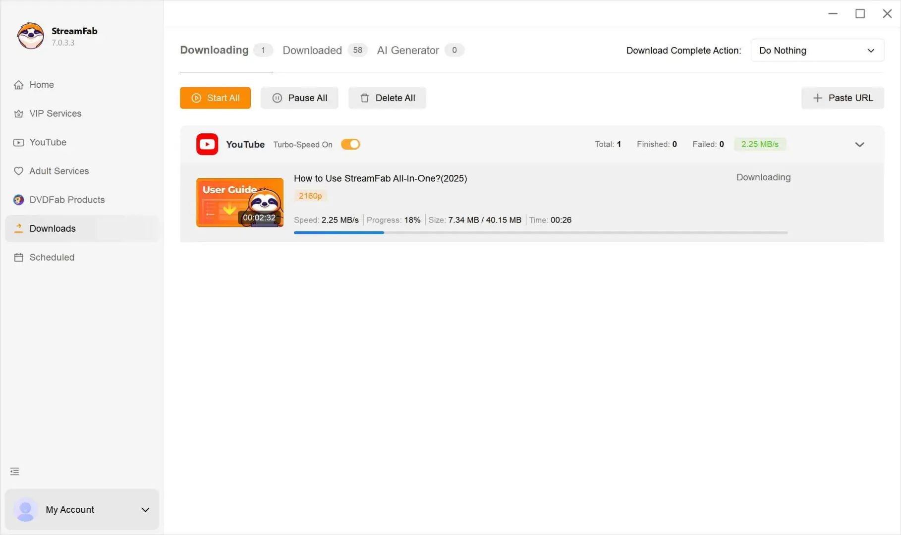 a step instruction of how to use streamfab, the alternative of itubego: step 4
