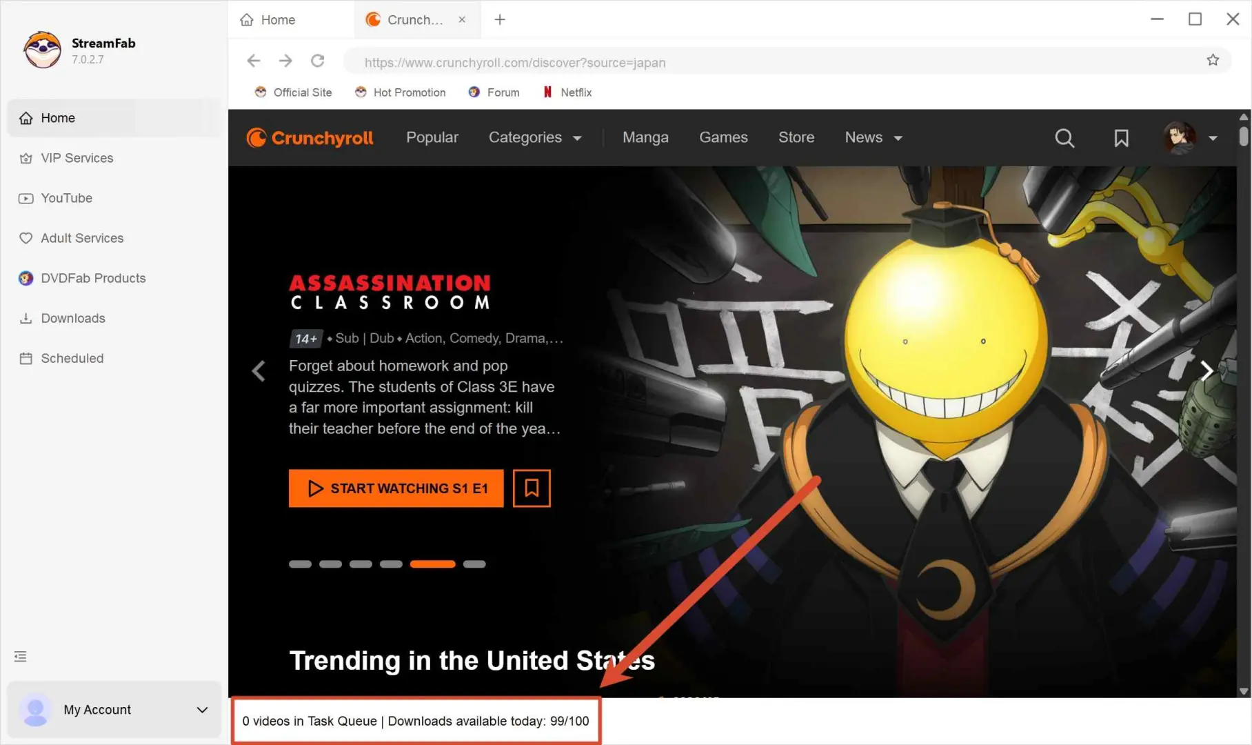 known limitations and workarounds of streamfab crunchyroll downloader: 100 downloads per day
